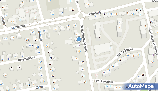 Pszczyna, Skłodowskiej-Curie Marii, 24, mapa Pszczyny