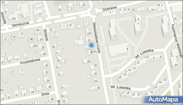 Pszczyna, Skłodowskiej-Curie Marii, 26, mapa Pszczyny