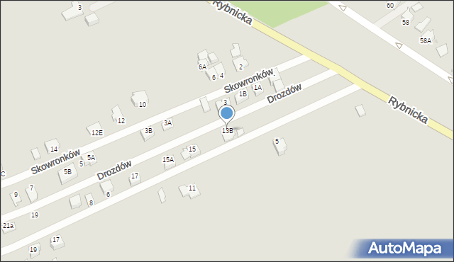 Pszczyna, Skowronków, 13B, mapa Pszczyny