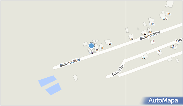 Pszczyna, Skowronków, 34, mapa Pszczyny