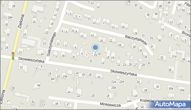 Puławy, Skowieszyńska, 11, mapa Puław