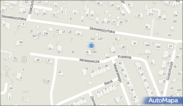 Puławy, Skowieszyńska, 20b, mapa Puław