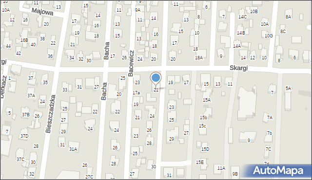 Radom, Skargi Piotra, ks., 21, mapa Radomia