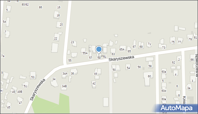 Radom, Skaryszewska, 59, mapa Radomia