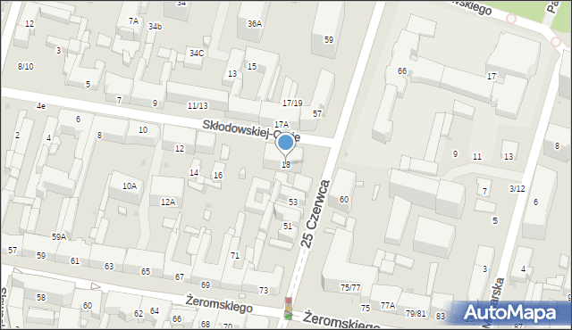 Radom, Skłodowskiej-Curie Marii, 18, mapa Radomia