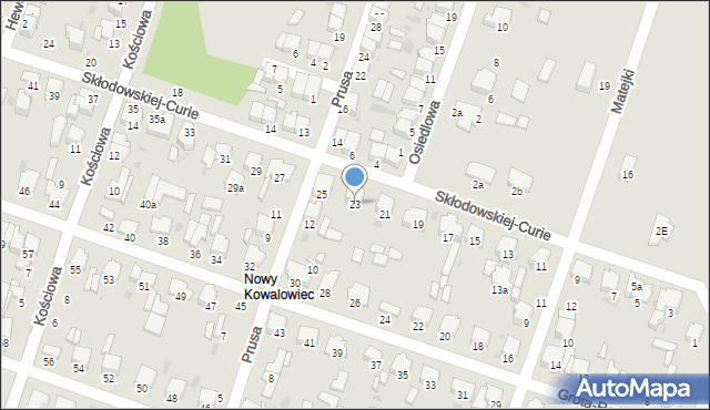 Radomsko, Skłodowskiej-Curie Marii, 23, mapa Radomsko