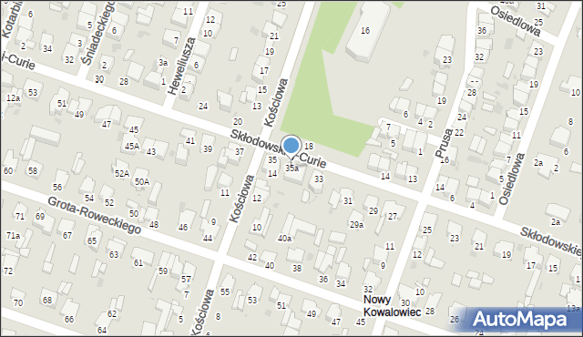 Radomsko, Skłodowskiej-Curie Marii, 35a, mapa Radomsko