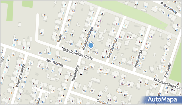 Radomsko, Skłodowskiej-Curie Marii, 36, mapa Radomsko