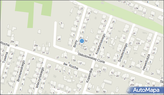 Radomsko, Skłodowskiej-Curie Marii, 42, mapa Radomsko