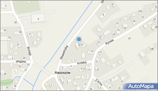 Radziszów, Skawińska, 6, mapa Radziszów