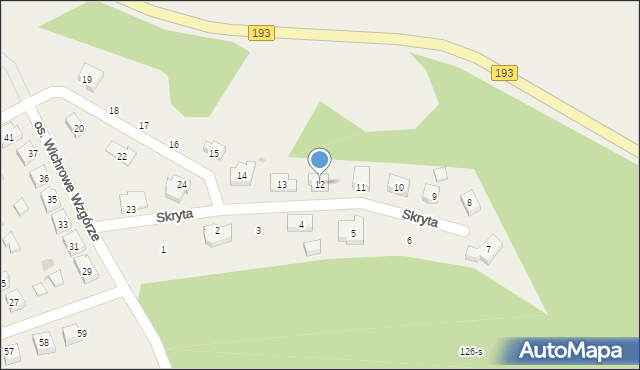 Rataje, Skryta, 12, mapa Rataje