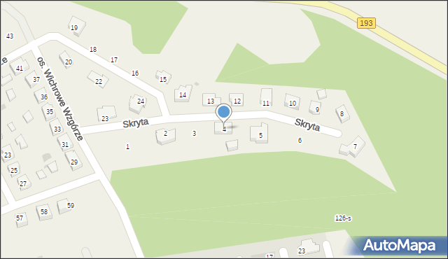 Rataje, Skryta, 4, mapa Rataje