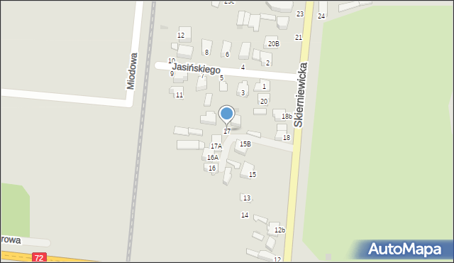 Rawa Mazowiecka, Skierniewicka, 17, mapa Rawa Mazowiecka