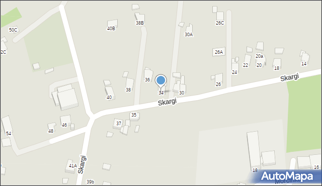 Rybnik, Skargi Piotra, ks., 34, mapa Rybnika