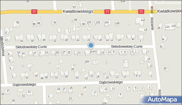 Sandomierz, Skłodowskiej-Curie Marii, 17, mapa Sandomierza
