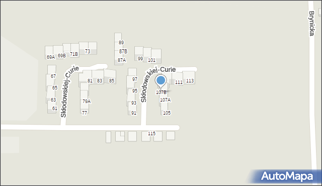 Siemianowice Śląskie, Skłodowskiej-Curie Marii, 107B, mapa Siemianowice Śląskie