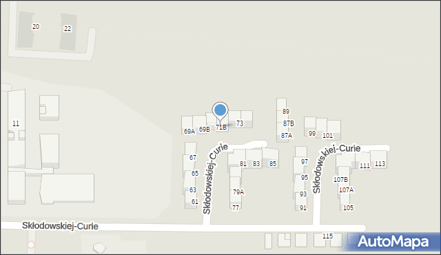 Siemianowice Śląskie, Skłodowskiej-Curie Marii, 71B, mapa Siemianowice Śląskie