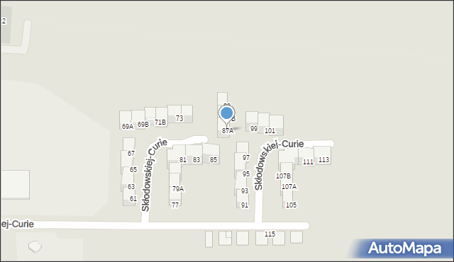 Siemianowice Śląskie, Skłodowskiej-Curie Marii, 87A, mapa Siemianowice Śląskie