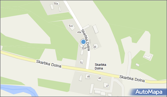 Skarbka, Skarbka Dolna, 51A, mapa Skarbka