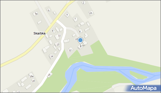 Skarbka, Skarbka Dolna, 9, mapa Skarbka