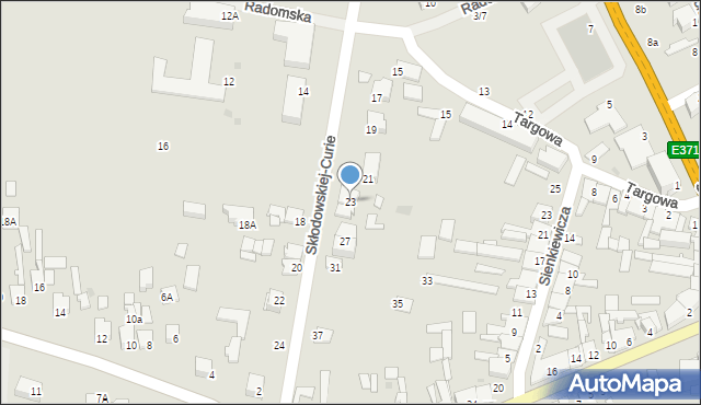 Skaryszew, Skłodowskiej-Curie Marii, 23, mapa Skaryszew