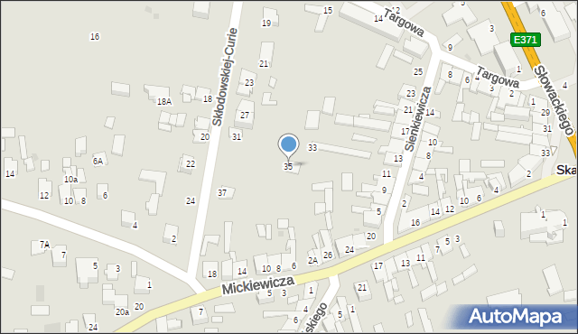 Skaryszew, Skłodowskiej-Curie Marii, 35, mapa Skaryszew