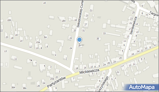 Skaryszew, Skłodowskiej-Curie Marii, 37, mapa Skaryszew