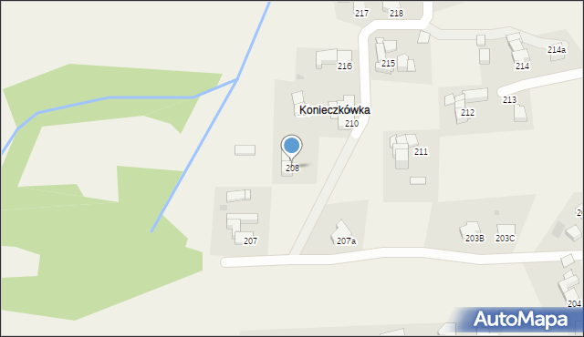 Skawa, Skawa, 208, mapa Skawa