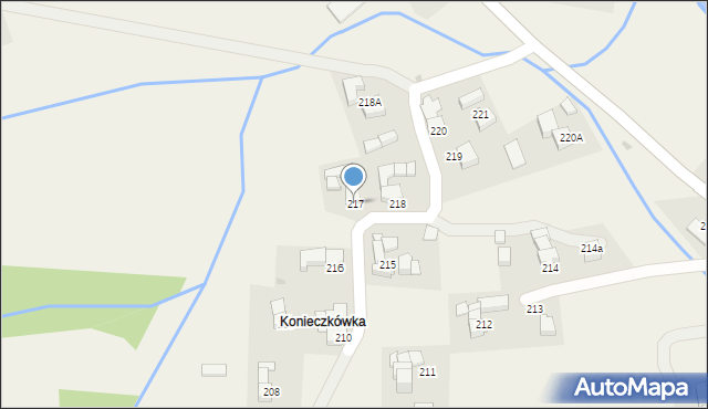 Skawa, Skawa, 217, mapa Skawa
