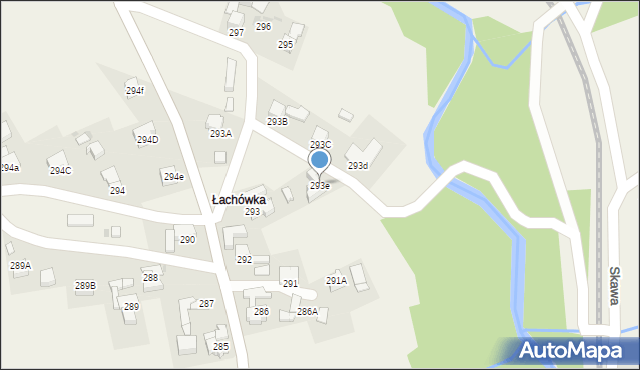 Skawa, Skawa, 293e, mapa Skawa