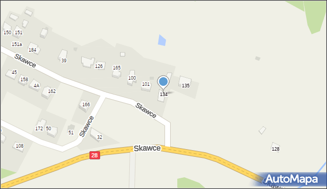 Skawce, Skawce, 134, mapa Skawce