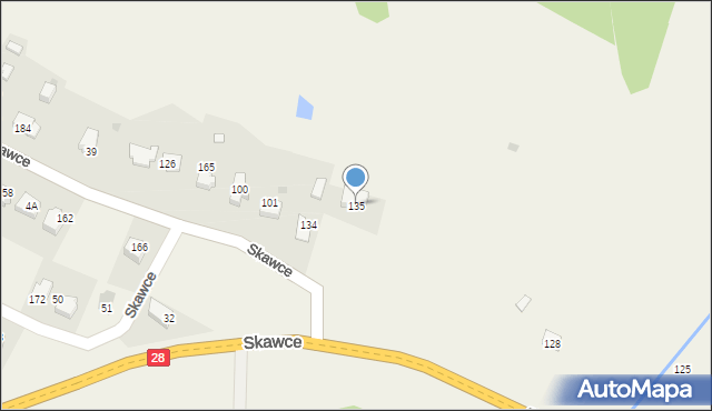 Skawce, Skawce, 135, mapa Skawce