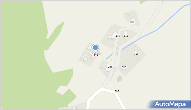 Skawica, Skawica, 341, mapa Skawica