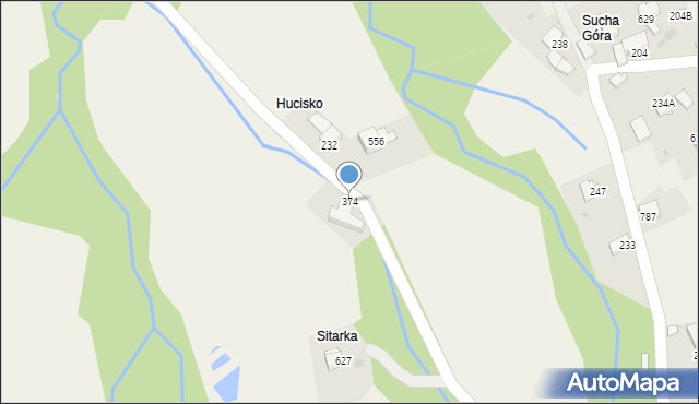 Skawica, Skawica, 374, mapa Skawica