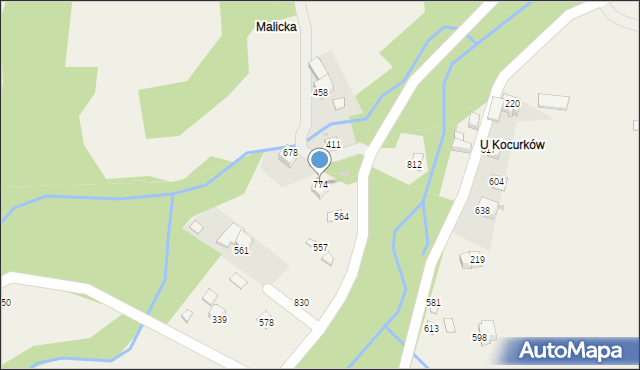 Skawica, Skawica, 774, mapa Skawica