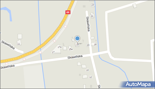 Skawina, Skawińska, 15, mapa Skawina