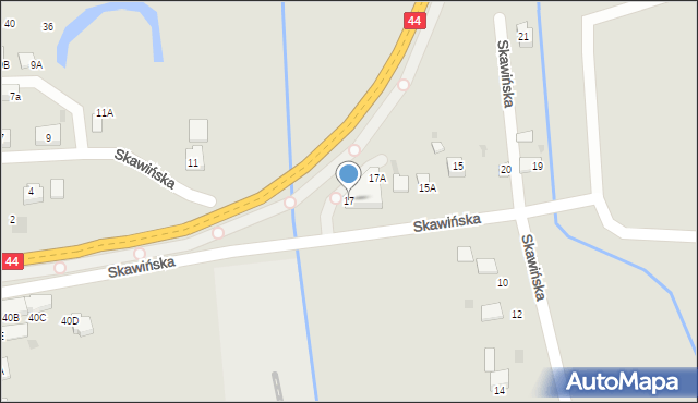 Skawina, Skawińska, 17, mapa Skawina