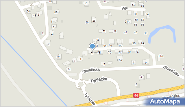 Skawina, Skawińska, 7f, mapa Skawina