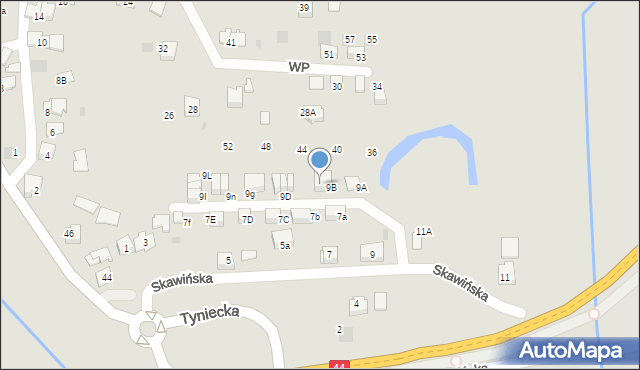 Skawina, Skawińska, 9C, mapa Skawina