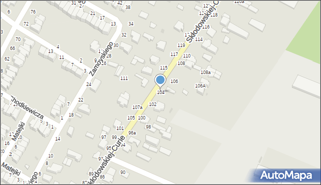 Skierniewice, Skłodowskiej-Curie Marii, 104, mapa Skierniewic