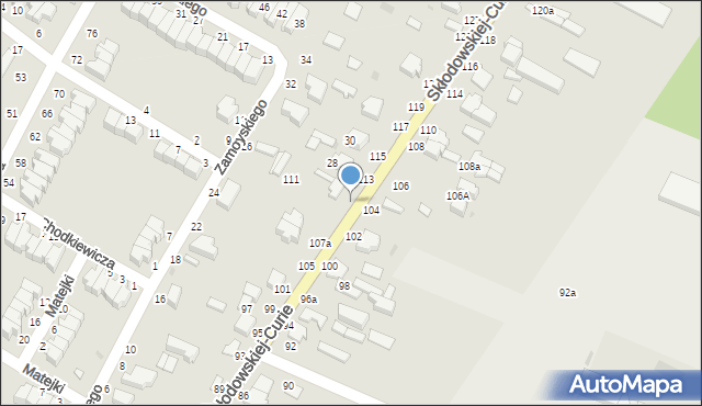 Skierniewice, Skłodowskiej-Curie Marii, 109, mapa Skierniewic