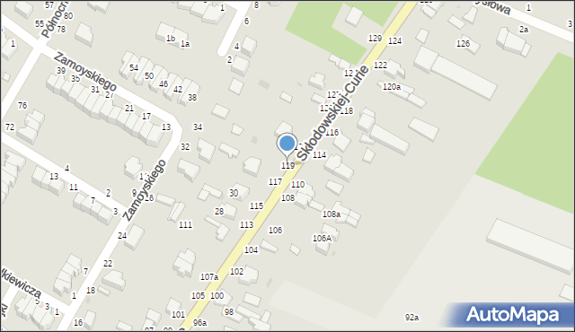 Skierniewice, Skłodowskiej-Curie Marii, 119, mapa Skierniewic