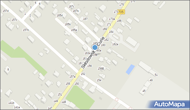 Skierniewice, Skłodowskiej-Curie Marii, 158, mapa Skierniewic