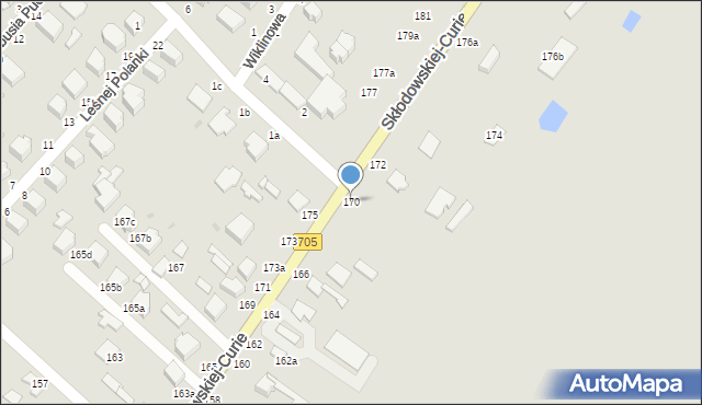 Skierniewice, Skłodowskiej-Curie Marii, 170, mapa Skierniewic