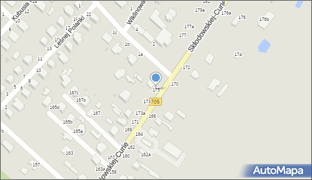 Skierniewice, Skłodowskiej-Curie Marii, 175, mapa Skierniewic