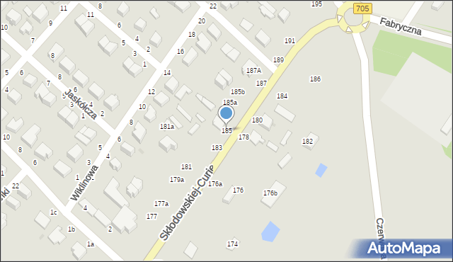Skierniewice, Skłodowskiej-Curie Marii, 185, mapa Skierniewic