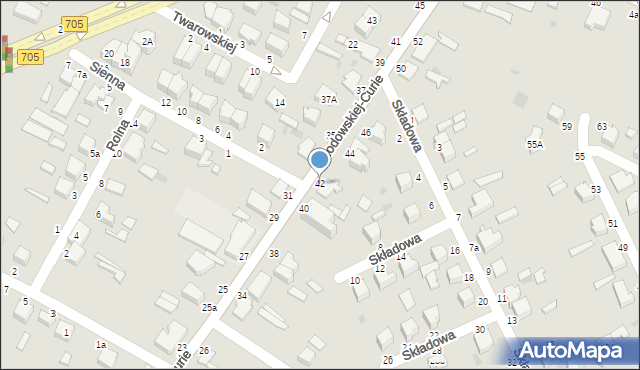 Skierniewice, Skłodowskiej-Curie Marii, 42, mapa Skierniewic