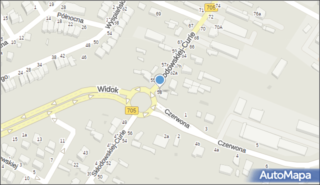 Skierniewice, Skłodowskiej-Curie Marii, 58, mapa Skierniewic