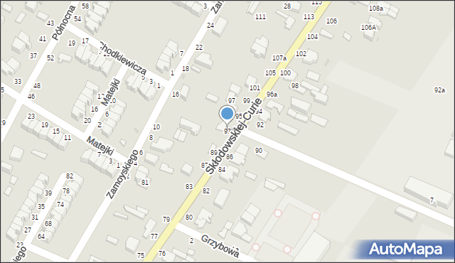 Skierniewice, Skłodowskiej-Curie Marii, 93, mapa Skierniewic