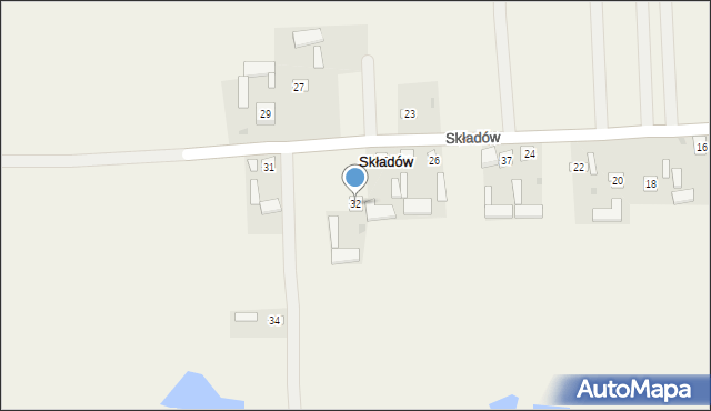 Składów, Składów, 32, mapa Składów